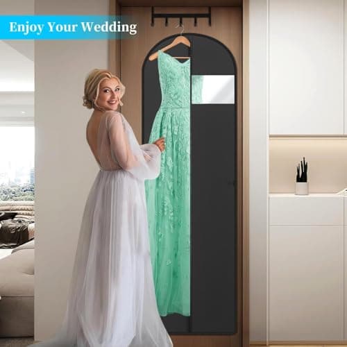 2 Pack Long Dress Bags Covers 60 x 180cm Black Dress Covers Garment Bags — view 5