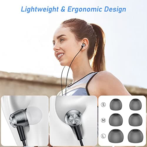 Blukar Earphones, In-Ear Headphones Earphones High Sensitivity Microphone — view 4