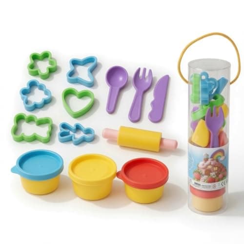 Clayo-Play Dough Tools Set for Kids – 13PCS Playdough Accessories Kit with Roller, Cutters & Molds – Toddler Clay Modeling Tools for Preschool Sensory Play, Arts & Crafts Toy for Boys & Girls