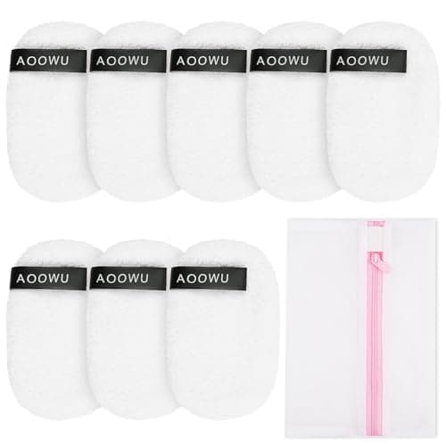 AOOWU Makeup Remover pad Set, 8 Pack Ultra Soft, Washable, Reusable Face & Skin Cleaner, Eye Makeup Remover Pads with Wash Bag