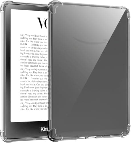 VOVIPO Clear Case for 6.8" Kindle Paperwhite(11th Generation-2021) and 6.8 inch Kindle Paperwhite Signature Edition, Ultra Soft Flexible Transparent TPU Skin Bumper Back Cover Reinforced Corners — view 3