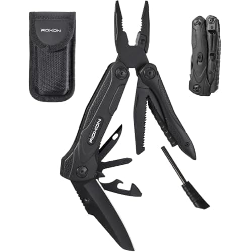 ROXON CM1349 Spark Multitool Plier, 14-in-1 Multitools Folding Plier, Multipurpose Outdoor Survival Portable Multi Tool Set