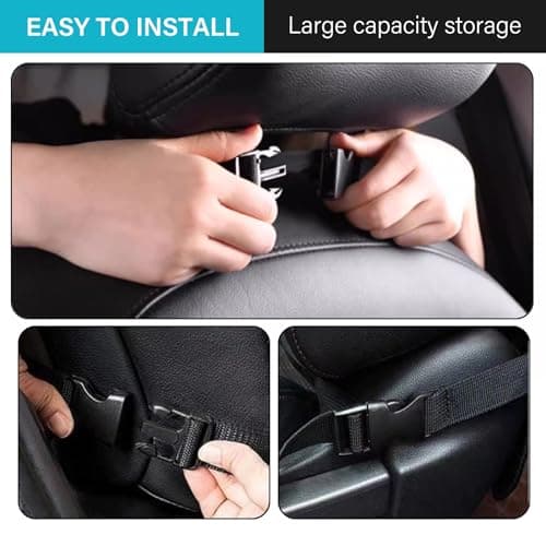 Csuntikulo 2 Pieces Car Back Protector and Organizer, 600D Oxford Fabric Waterproof Back Seat Organizer, Car Seat Backrest Protector Car Back Protector — view 5