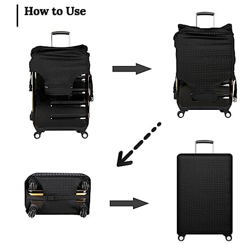 GOXUNYUAN Elastic Suitcase Baggage Cover Protector- HFICUS Washable Spandex Travel Reusable Luggage Cover M:fit for 22"-24" — view 6