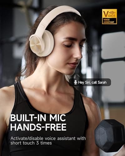 Picun B8 Wireless Bluetooth Headphones, 120H Playtime, 3EQ Modes, Khaki — view 4