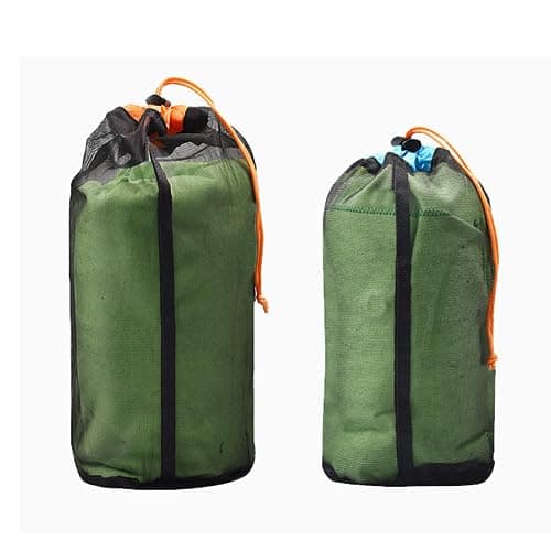 Qianxihu 2Pcs Travel Stuff Mesh Sack Drawstring Bags Lightweight Nylon Net Bag Durable Mesh Storage Bag for Camping Hiking Beach — view 4