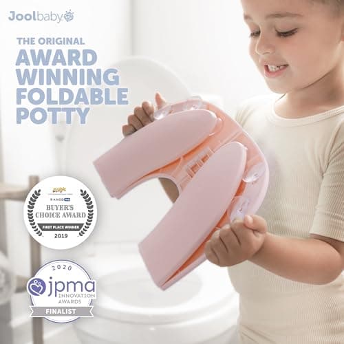 Jool Baby Folding Travel Potty Seat for Girls, Fits Round & Oval Toilets, Non-Slip Suction Cups, Includes Free Travel Bag (Pink) — view 4