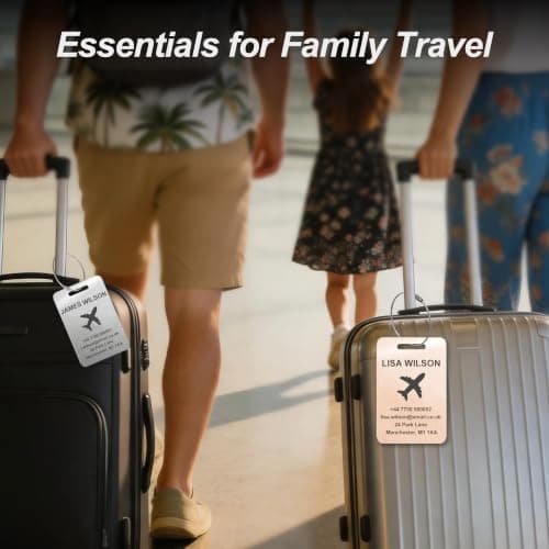 Personalised Stainless Steel Luggage Tag Laser Engraved Metal ID Label — view 2