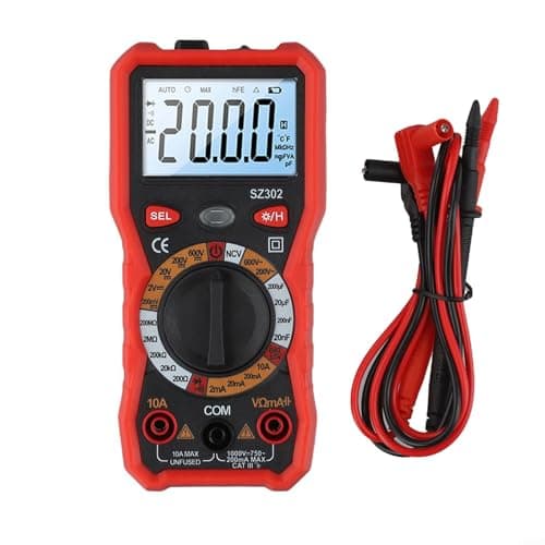 SZ302 Professional Grade Digital Multimeter for Accurate Voltage and Resistance Testing (Red) — view 3