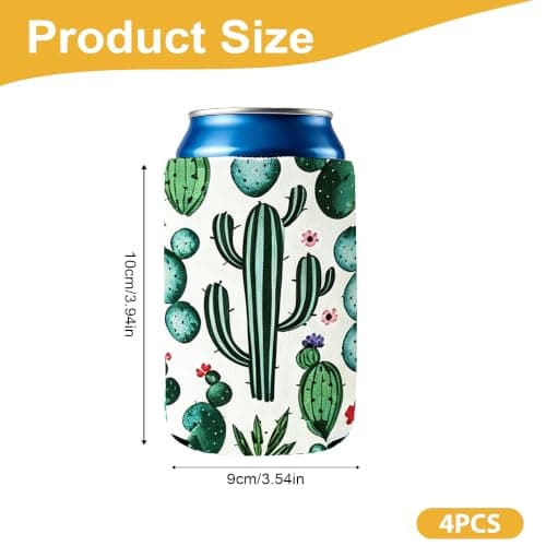 Beer Cooler Sleeve 4-Pack in Neoprene with Fashion Pattern Designs — view 4