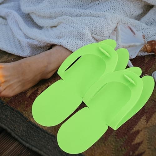 Happyyami Unisex Disposable Folding Slippers 24 Pairs Assorted Colour Lightweight Soft Eva Foam Travel Hotel Spa Indoor Footwear Portable Guest Slippers for Home Airline and Sanitary Use — view 3