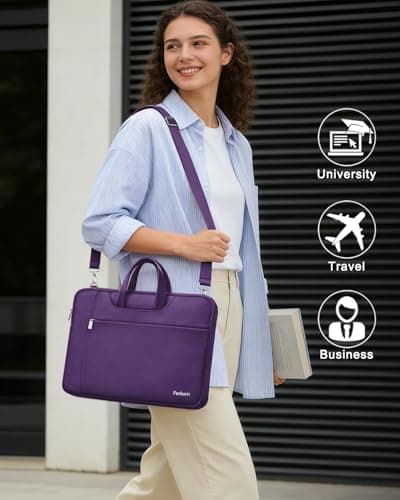 Ferkurn Laptop Bag Case for Women Men Messenger Briefcase, 17 17.3 inch — view 4