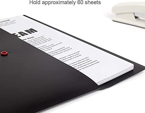 10Pcs Plastic Wallets A4 Black Folders Document Popper Files Wallets with Button Flat File Holder Document Paperwork Storage Portfolio Envelope Paper Bag File Organizer for Office School Home — view 3
