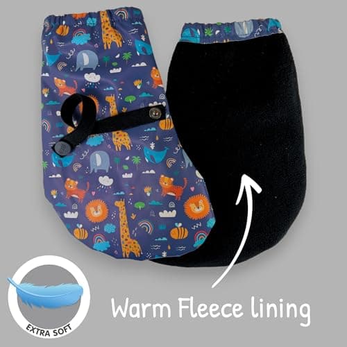 HECKBO Baby rain Booties rain Shoe Covers 3-18 Months - Jungle - Waterproof Fleece Lining Overshoes Crawling Shoes — view 6