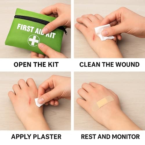 Compact First Aid Kit 24 Piece Emergency Medical Set with Plasters Bandages and Essentials Portable First Aid Kit for Home Office Car Travel Camping Workplace Outdoor Safety — view 6