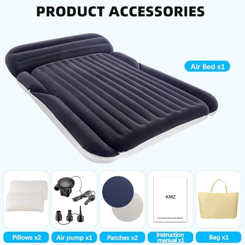 KMZ SUV Air Mattress with 2 Pillows – Thickened and Flocked Car Bed — view 5