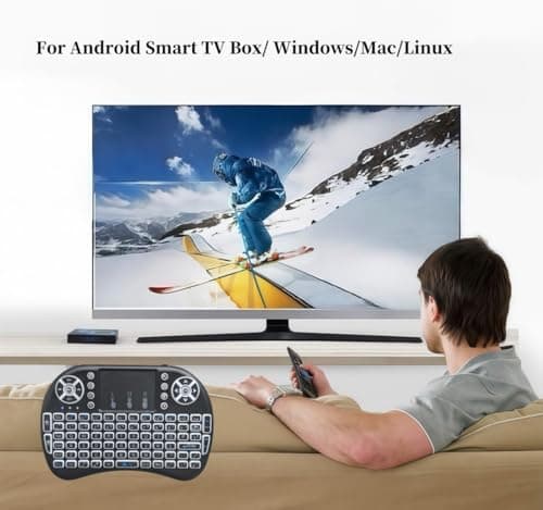 BIFANS Portable Mini Wireless Keyboard with Bluetooth&2.4G, Touchpad Mouse Combo Upgraded BRG Backlitght Memory for PC/Android TV Box/Projector/HTPC/Pad/Xbox/Tablets:i8-BT — view 2