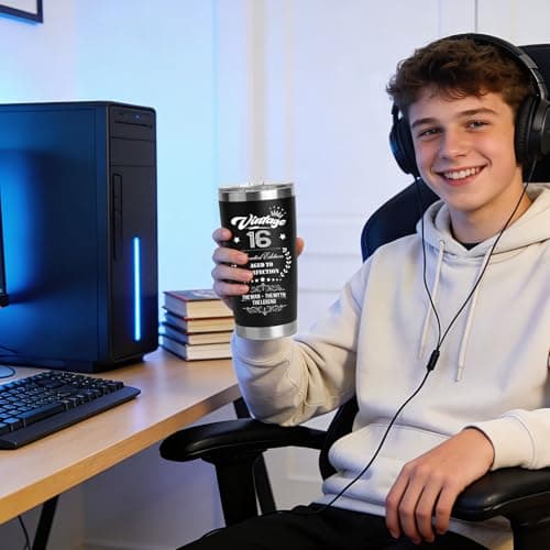 Joybble Gifts for Teen Boys, 16th Birthday Gifts for Boys, Birthday Box with 20oz Stainless Steel Travel Tumbler, Unusual Presents Gift Ideas for Him, Son Gift Set with Gaming Socks Keyring — view 2