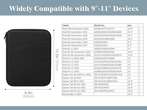 TiMOVO 9-11" Tablet Sleeve Bag with Pocket, Black — view 2