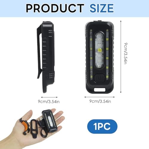 NGUIT Clip on Running Light Rechargeable LED Safety Light for Runners USB C Hands Free Torch with 5 Modes Running Flashlight for Summer Night Walking Cycling Camping Hiking Dog Walking Emergency — view 2