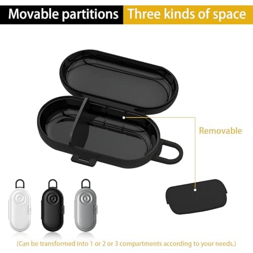 3 pcs Earplug Cases, CNYMANY Mini Portable Earbud Case, Versatile Compartment Ear Plug Plastic Storage Holder Earplug Organizer Box for Camping Hiking - Black Hook — view 3