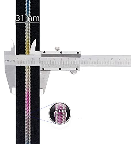 Sawoake Nylon Coil Zipper 10 Yards Bulk, #5 White with Rose Gold Teeth, Includes 10PCS Sliders for DIY Sewing, Crafts, Bags, Apparel Repair (#5 Rose Gold White) — view 3