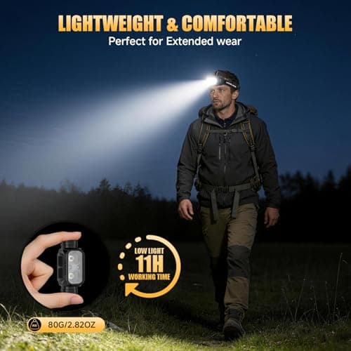 ATDOALL Rechargeable LED Headlamp 3 Pack, High Lumen Super Bright Head Lamp with Red Light, Motion Sensor, 5 Modes, 90° Adjustable, Waterproof Lightweight Headlamps for Adult Running,Camping,Fishing — view 3