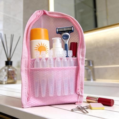 Standing Toiletry Bag, 4 Pieces Large Portable Waterproof Mesh Pouch — view 5