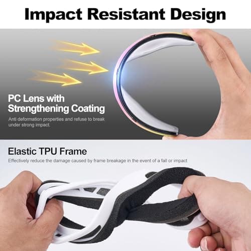 Odoland OTG Ski Goggles with Anti-fog, Anti-glare Lens UV400 Protection Adult Snow Goggles, Double Spherical Goggles for Skiing Skating Snowmobiles and Snowboardsfor Men and Women WPE — view 5