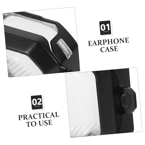 MOLUCKFU Protective Case for Wireless Earbuds Carbon Fiber Design Earbuds Holder with Keychain Function Compatible with Buds — view 3