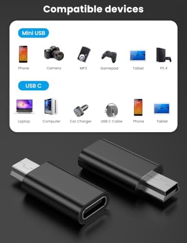 5Pack Mini USB to USB C Adapter,USB C Female to Mini USB 2.0 Male Adapter — view 6