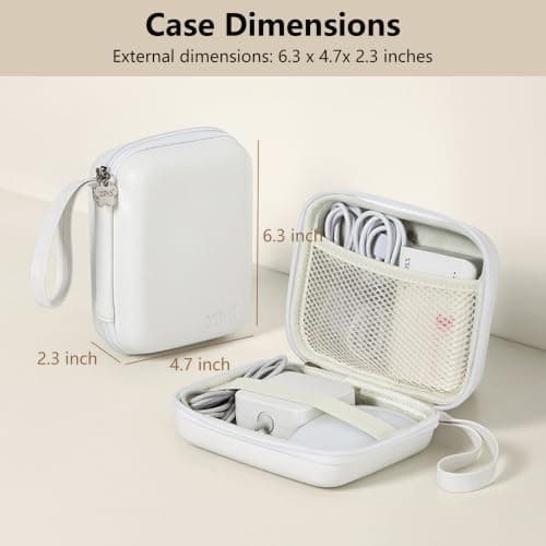 Linpr Portable Charger Case, Tech Electronic Organizer Bag, White, L — view 2