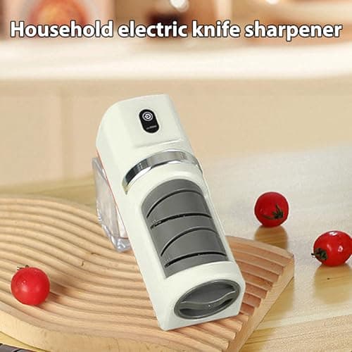 Haofy Kitchen Chef Electric Knife Sharpener with USB Port for Home and Camping, Dual Sharpening Options, Non-Slip Base, 7.1 Inch Size (Beige) — view 3