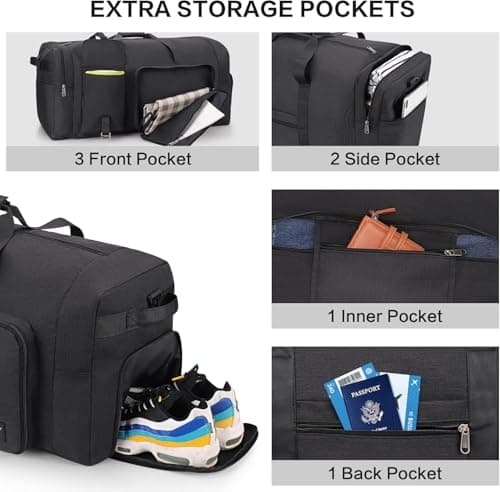 YOUNGOA 120L Foldable Travel Duffle Bag, Large Holdall Duffel Bag — view 3