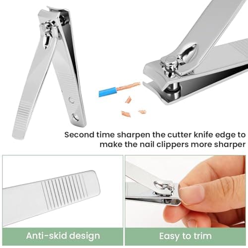 Shirene Travel Manicure Set,4-Piece Stainless Steel Nail Care & Grooming Kit,Professional Manicure Sets,Mens Nail Grooming Kit,Travel Cuticle Set with PU Leather Case — view 6