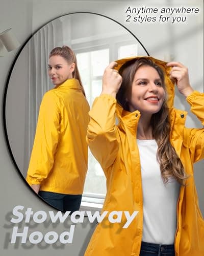 33,000ft Women's Lightweight Rain Jackets Hooded Breathable Packable Running Raincoats Active Trench Windbreaker with Hideaway Hood for Cycling Hiking (Golden S/UK 10) — view 2