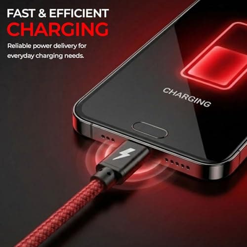 iSOUL Micro USB Cable, Red 10cm Android Charger Cable 2.4A Nylon Braided Fast Charging Cables for PS4, Samsung Galaxy S7 S6 S5 J7 J5 J6 J3, Note, LG, Nexus, Nokia, Xbox, HTC,Sony, Kindle Fire — view 2