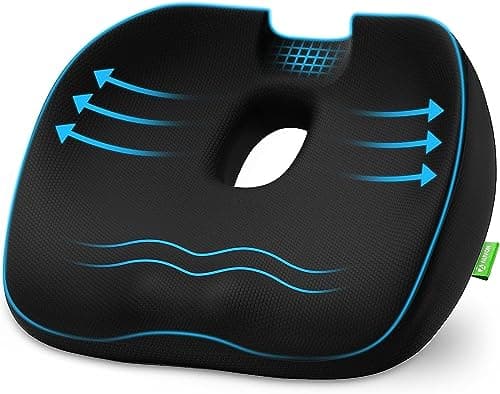 AUVON Donut Cushion for Hemorrhoids, Memory Foam Seat Cushion for Pressure Relief, Postpartum Pregnancy | Coccyx Cushion for Tailbone Pain with U-Shaped Cutout for Office Chair, Wheelchair, Car Seat