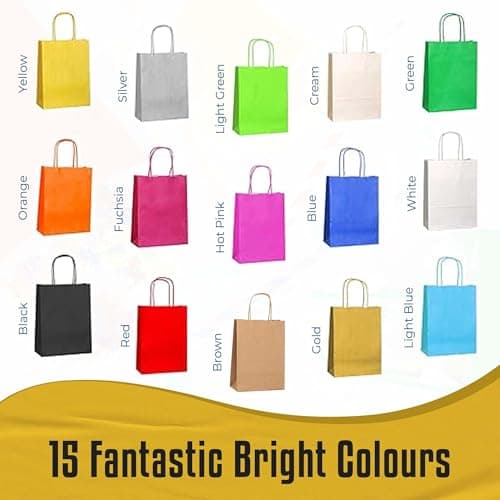 Thepaperbagstore 10 Dusty Teal Paper Bags with Twist Handles, 18x22x8cm — view 5