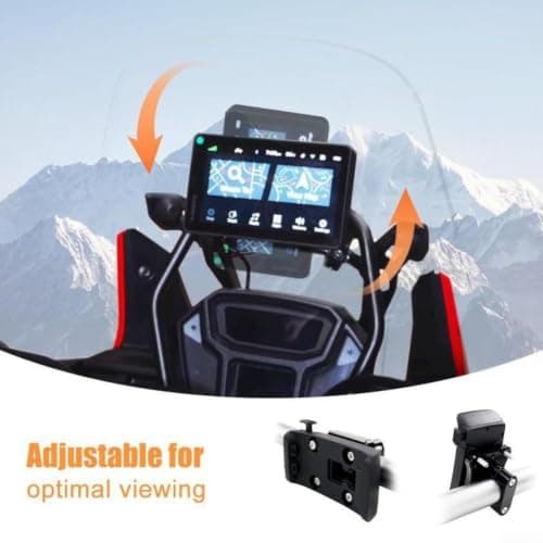 Compact Motorcycle GPS Mount Holder for 12mm Handlebars, Adjustable Viewing Angle Bracket, Plastic Stand Fit — view 5