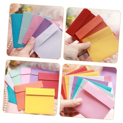 VILLCASE 100pcs Envelopes for Invitations Small Letter Envelopes Stationery Practical for Documents Simple Packing Paper Storage Pouches Replacement Folders Documents Random Color — view 4