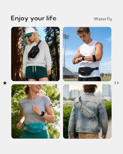 Waterfly Bum Bag Fanny Pack: Small Waist Bumbag with RFID Blocking Grey — view 2