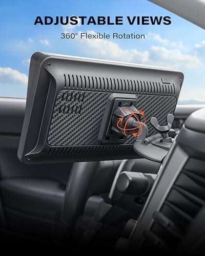 APPS2Car CD Slot Mount for CarPlay Screen, 360° Rotation Tool-Free Installation CarPlay CD Mount Compatible with 7-11 Inch Portable Car Play Screens & GPS Navigation — view 4
