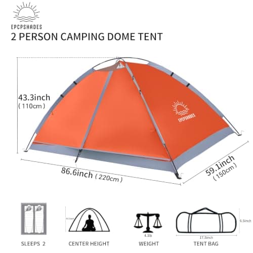 EPCPSHADES 1-2 Person Dome Tents for Camping — view 2