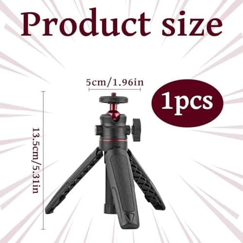 Compact Travel Tripod Portable Mini Camera Tripod Extendable Desktop Holder with 360° Ball Head & 1/4" Screw - Compatible with Sony ZV1/RX100, Canon G7X, Fujifilm X100V, Leica Q2, DJI Action Cameras — view 2