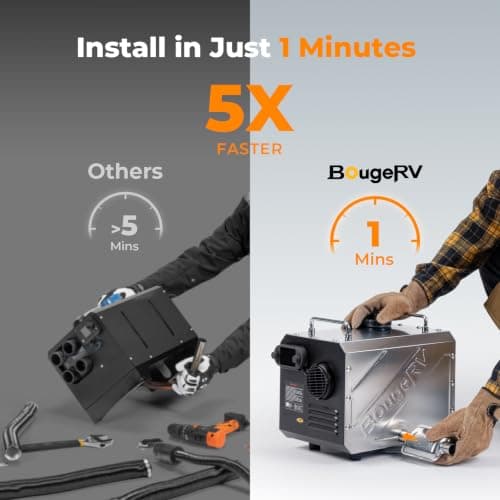 BougeRV 5KW Portable Diesel Heater 12V 220V, App Control 8-Min Tent Heating — view 3