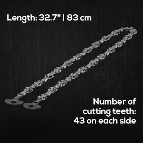 Nordic Pocket Saw Double Sided Chain for Rope Saw - 83 cm Sawchain for High Branches with 43 Teeth on Each Side - Bi-Directional Teeth cuts in Both Directions - Rope Chainsaw — view 3