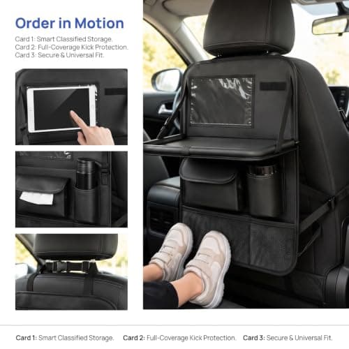 Meralo Car Seat Organiser with Foldable Tray Table — view 5