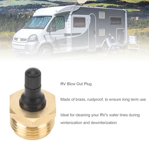 Aramox Blow Out Plug Brass RV Winterizing Adapter Fitting for Water Hose, Clears RV Pipes for Motorhome Travel Trailer, Simple Winter Prep and Line Blowout Use — view 5