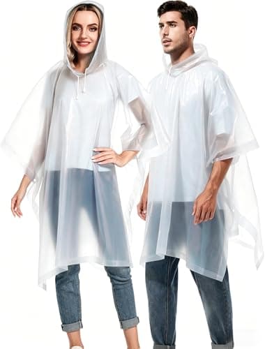 YLVXIG Rain Ponchos Reusable For Adults, Men Women Rain Coat 2Pcs,White
